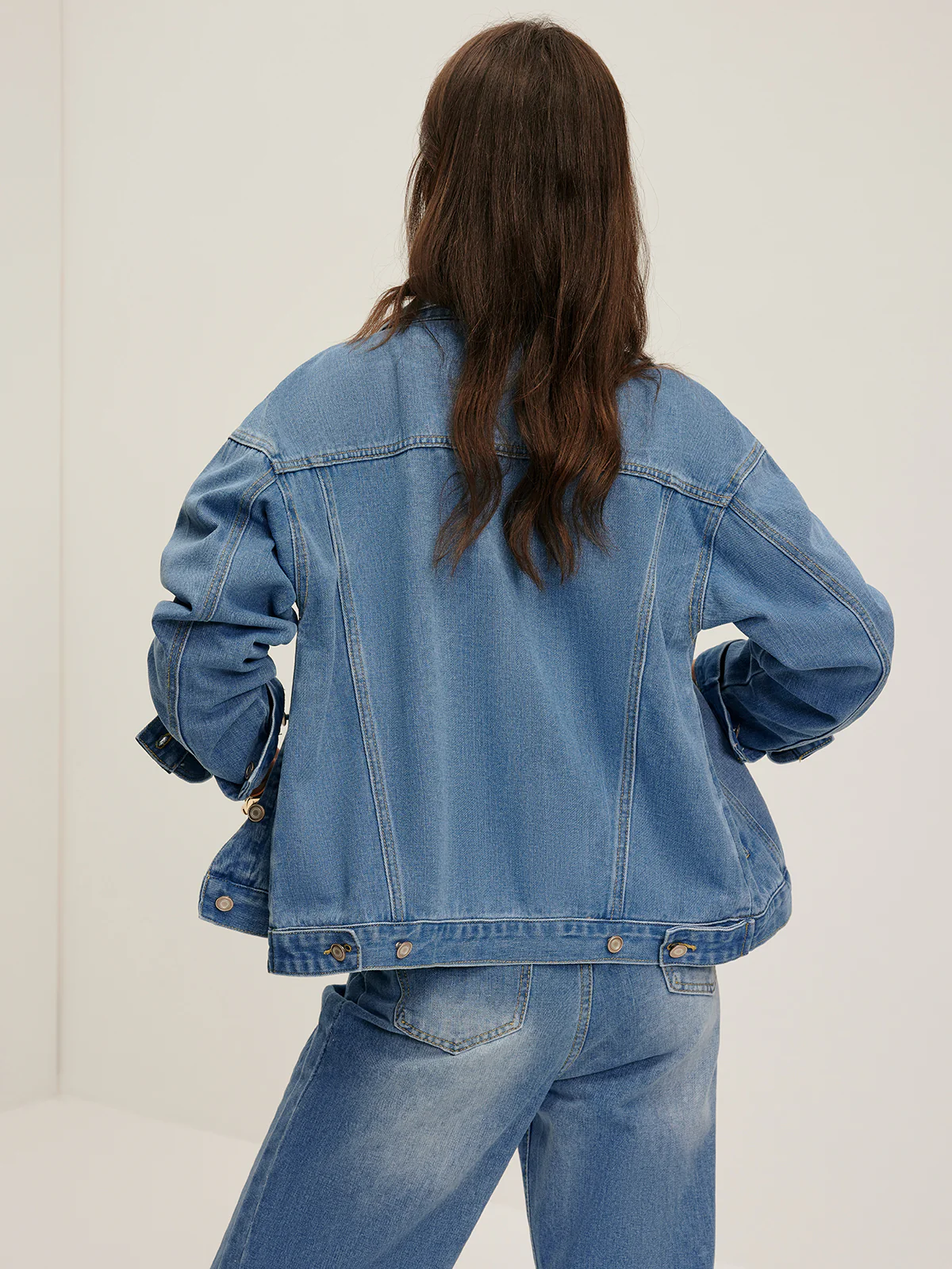Lapel Pockets Denim Jacket - Image 4