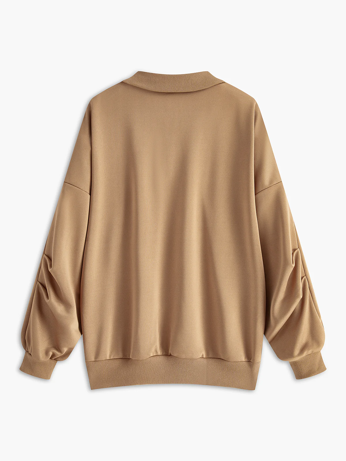 Lapel Zipper Pullover Sweatshirt - Image 2