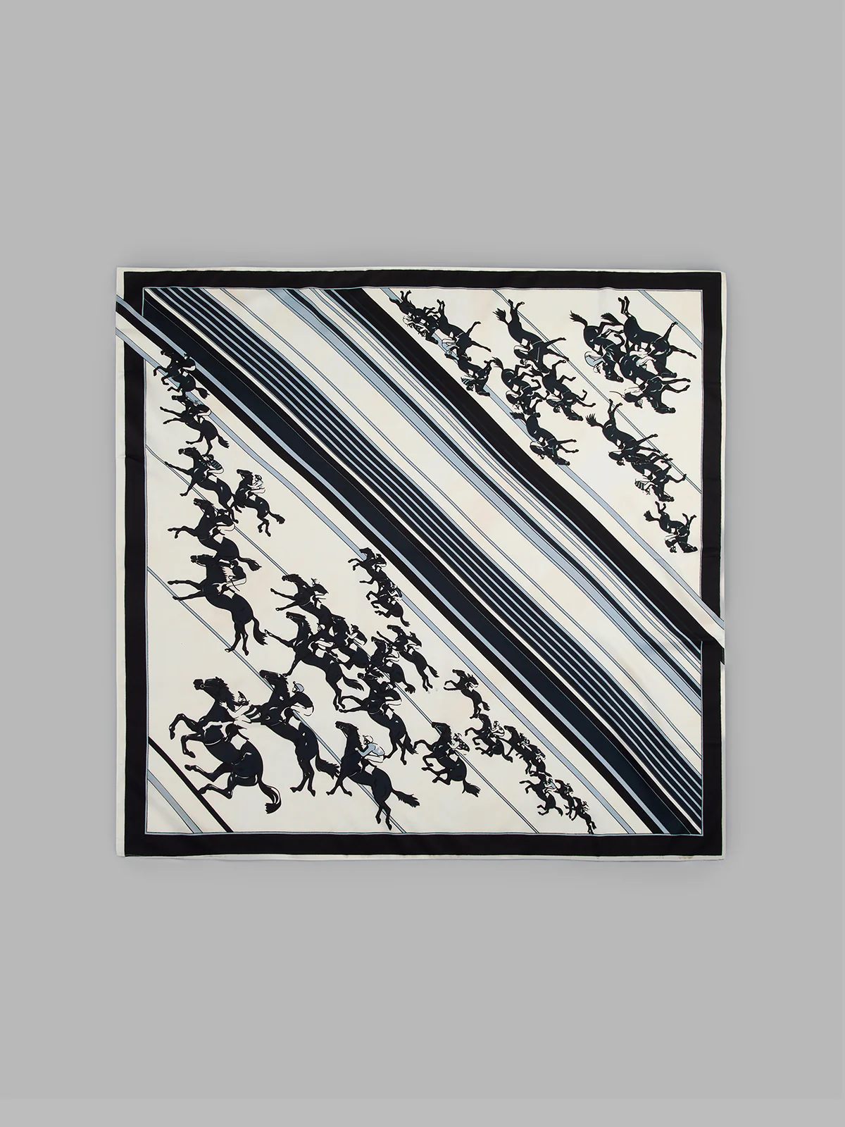 Large Horse Racing Print Square Scarf - Image 2