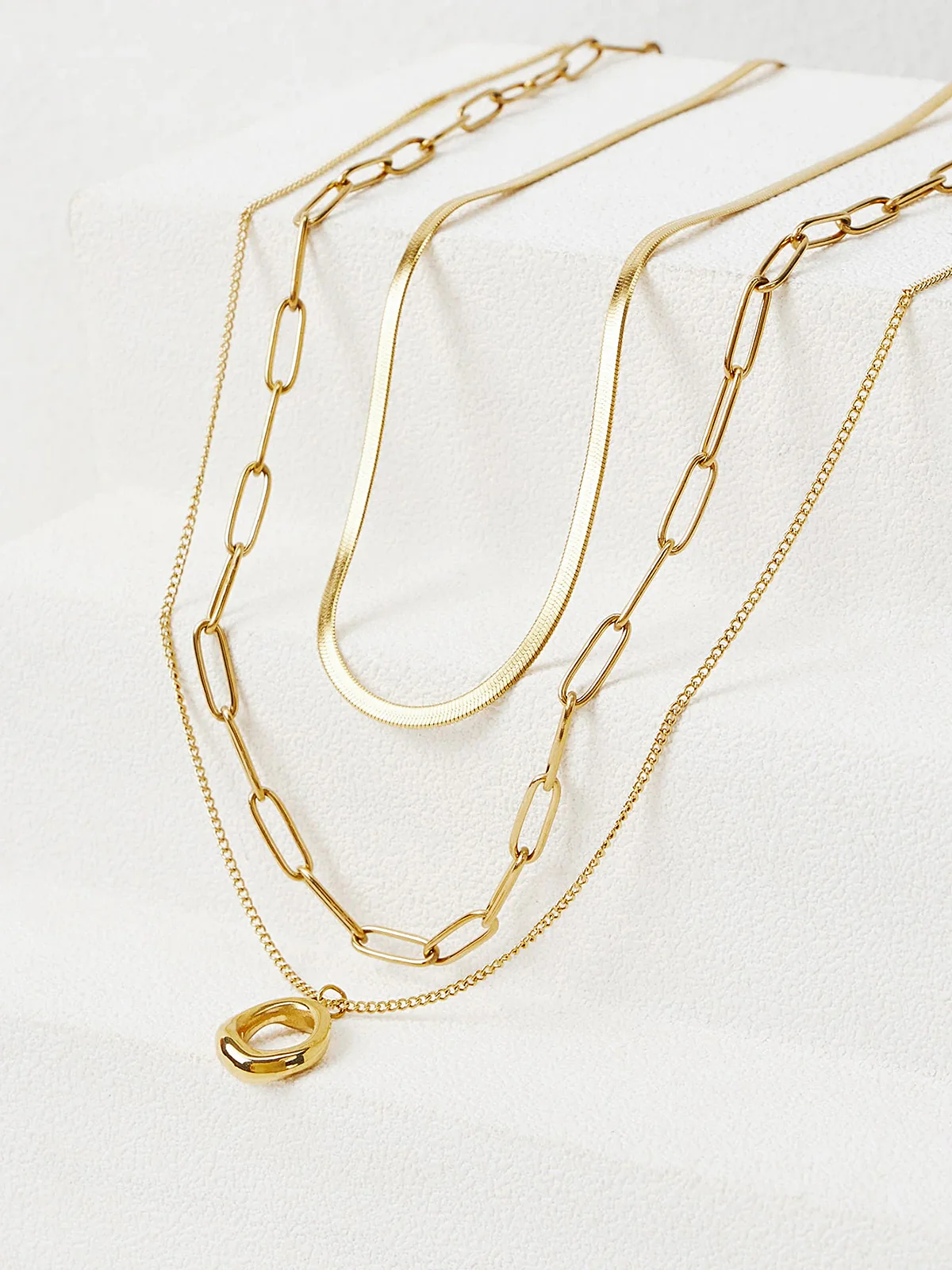 Layered Gold-Tone Chain Necklace - Image 6