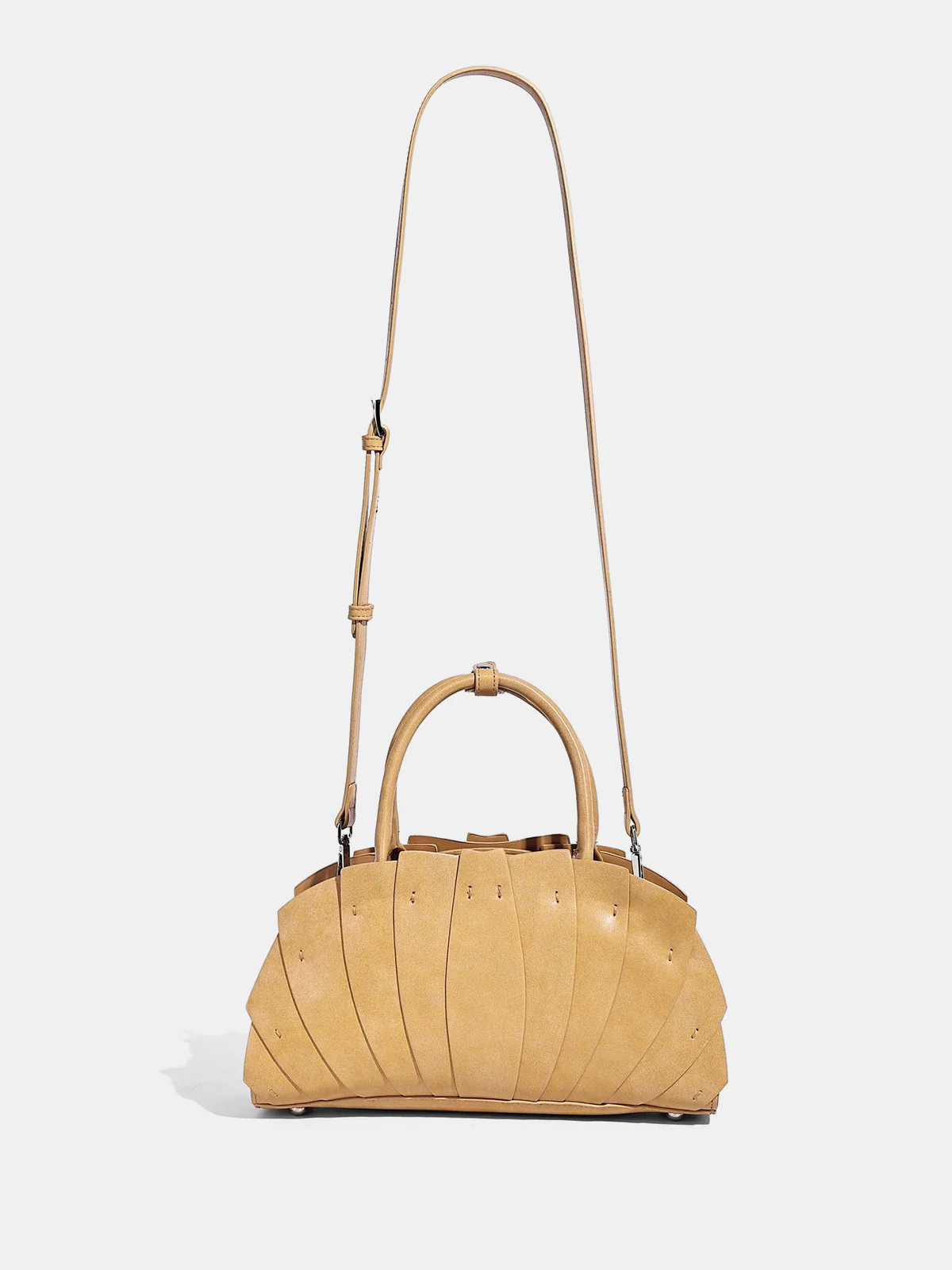 Layered Pleated Top Handle Handbag - Image 2