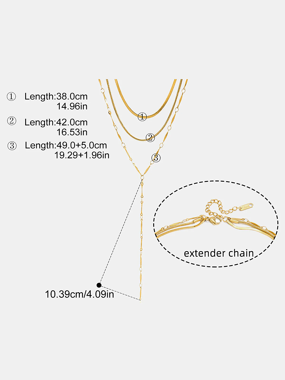 Layered Y-Shaped Lariat Necklace - Image 4