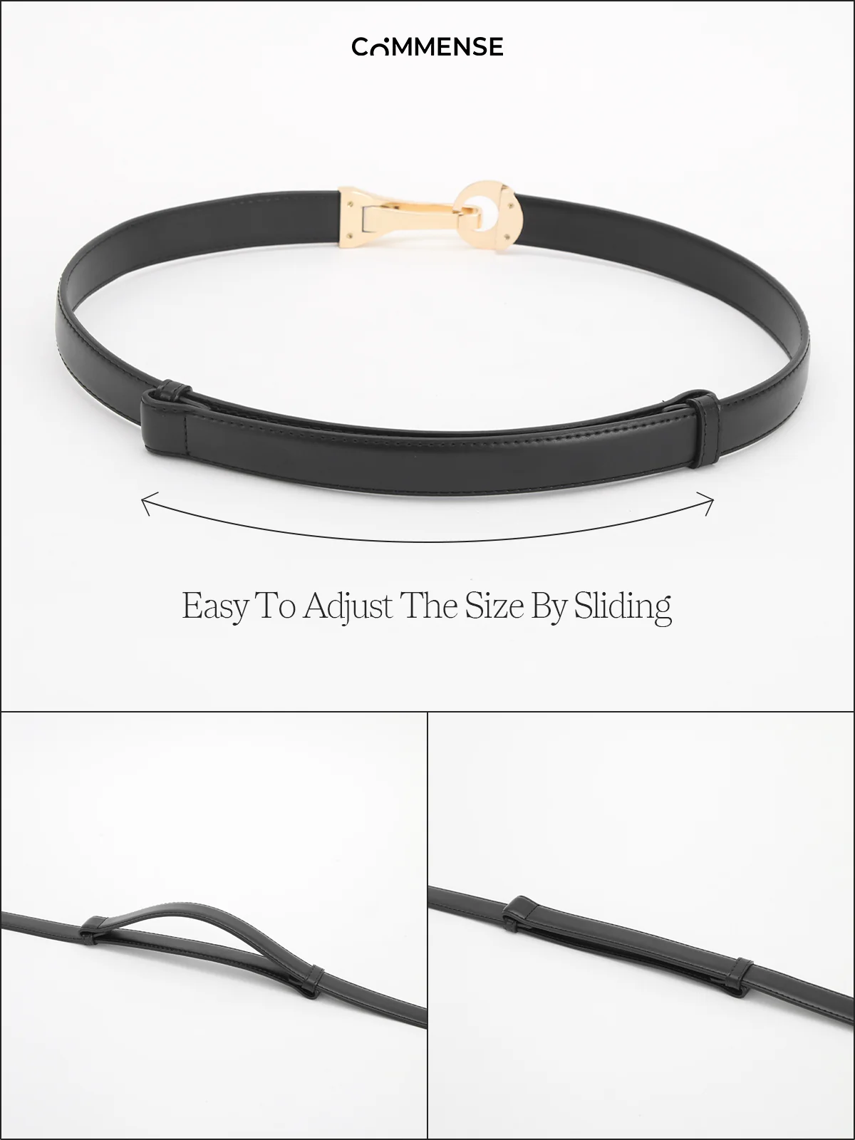 Leather Gold Buckle Belt - Image 2