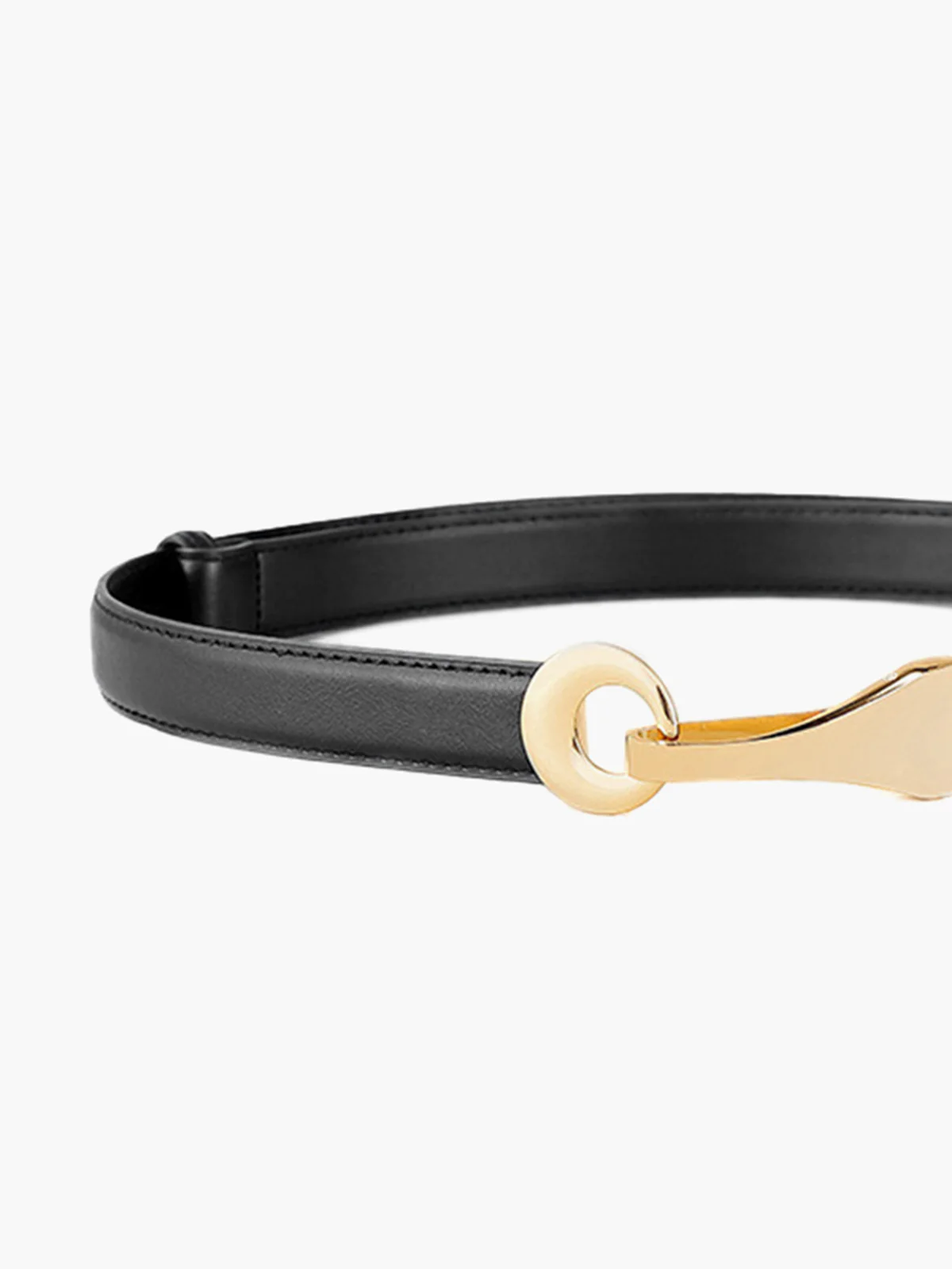 Leather Gold Buckle Belt - Image 3