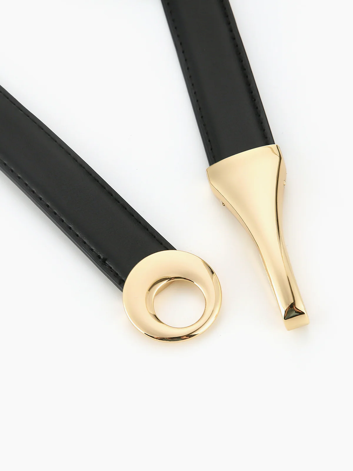 Leather Gold Buckle Belt - Image 4