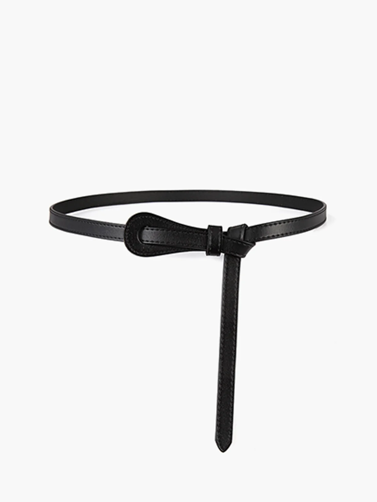 Leather Knotted Slim Belt - Image 2
