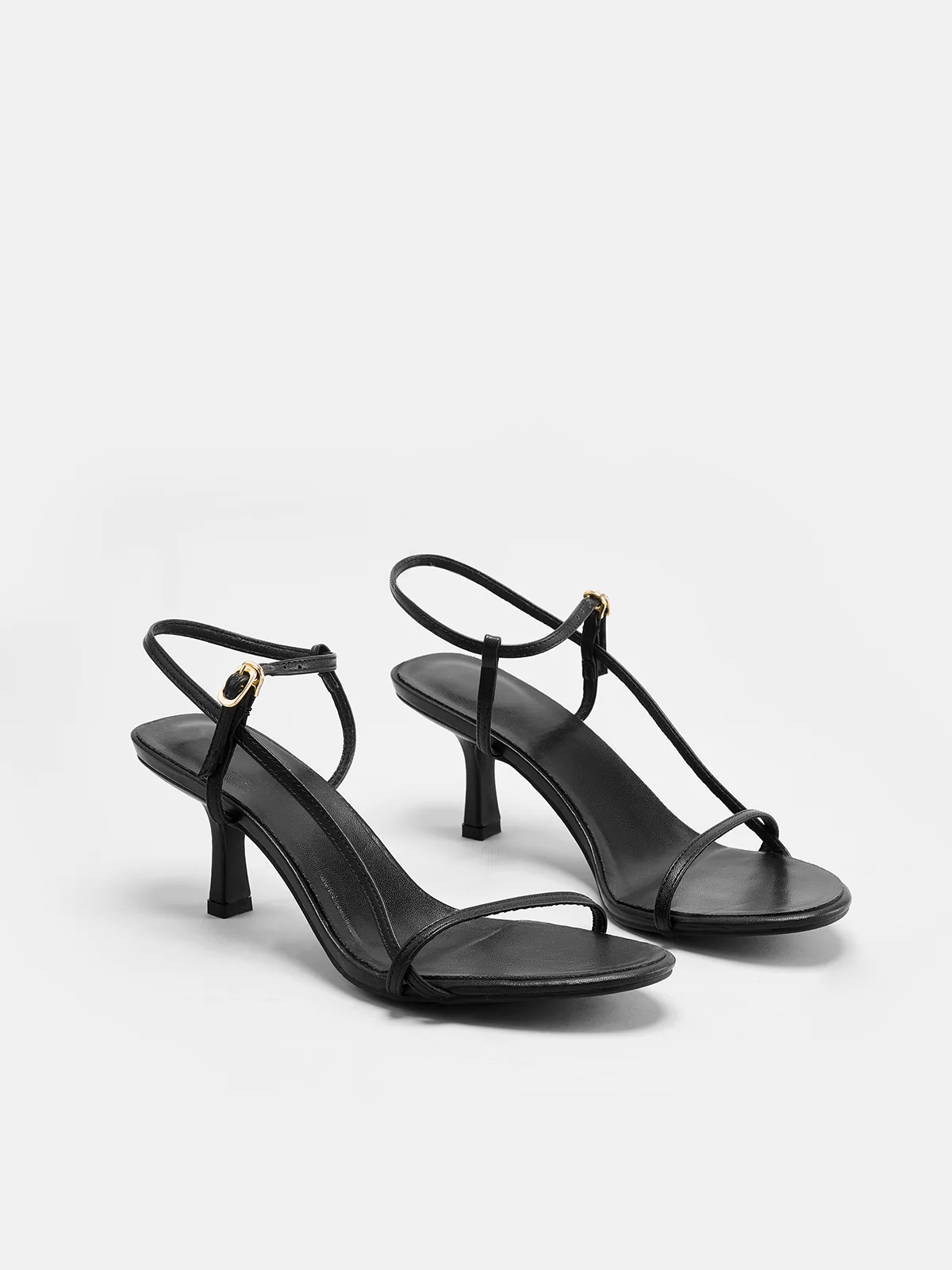 Leather Strappy Slingback Kitten Heel Sandals - Image 3