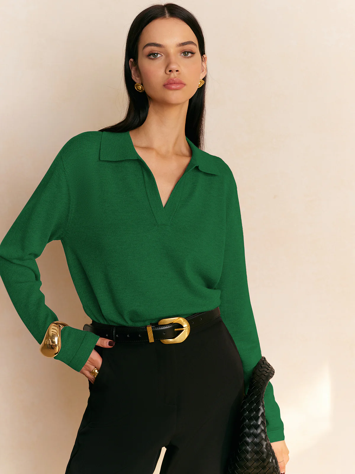 Leisure Collared Pullover Sweater - Image 12