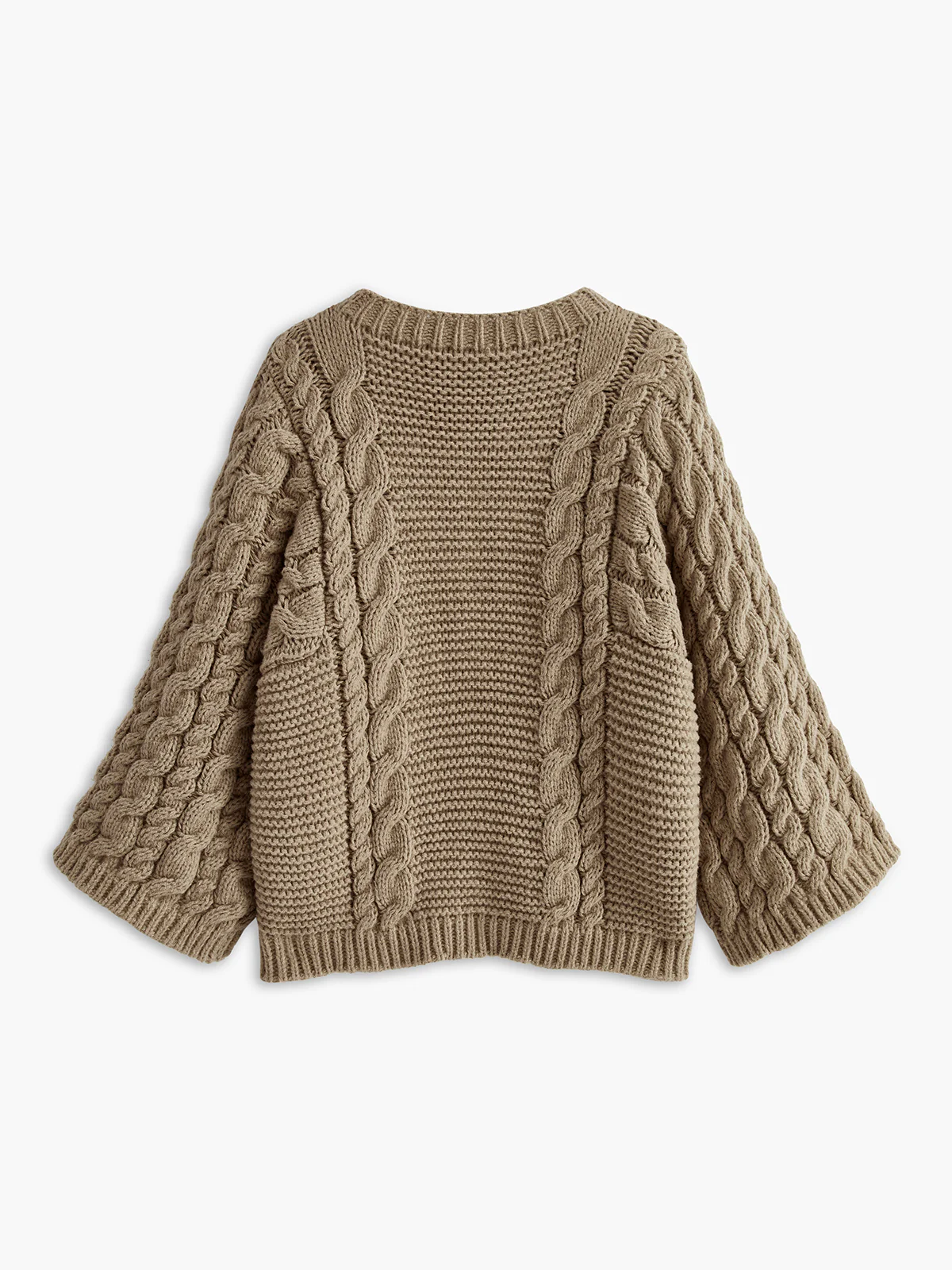 Leisure Round Neck Cable Knit Sweater - Image 3