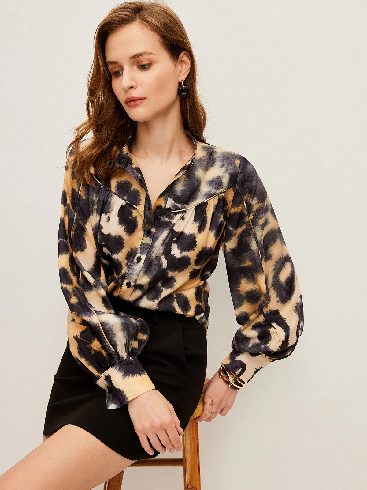 Leopard Print Button-Up Shirt - Image 7