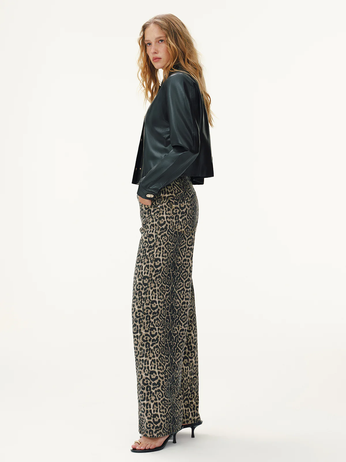 Leopard Print Denim Straight-Leg Jeans - Image 3