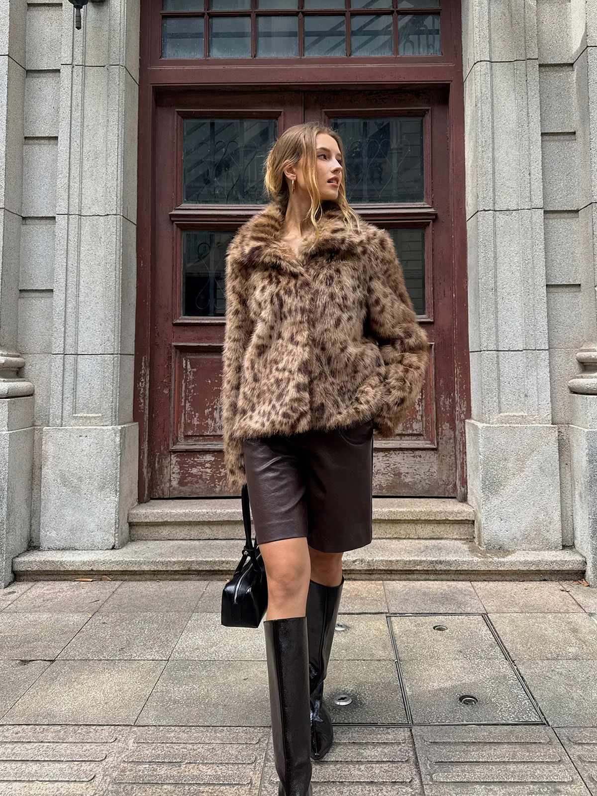 Leopard Print Faux Fur Coat - Image 5