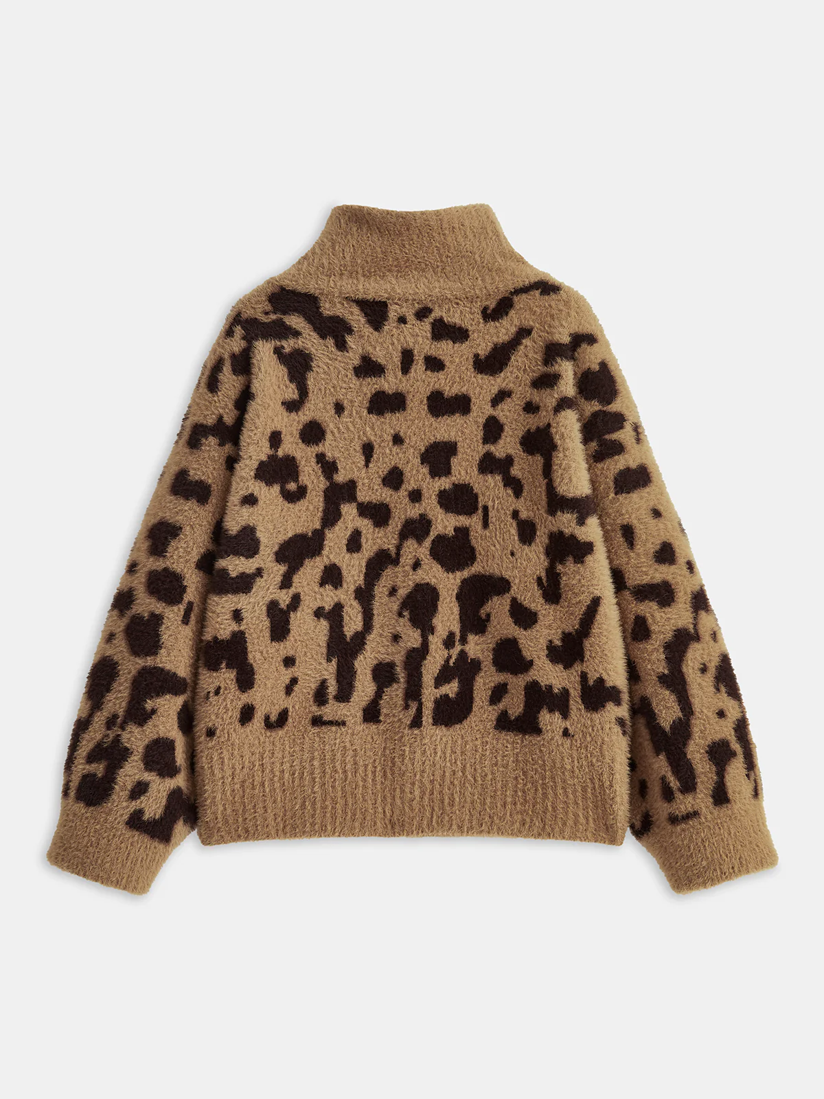 Leopard Print Fuzzy Knit Cardigan - Image 2