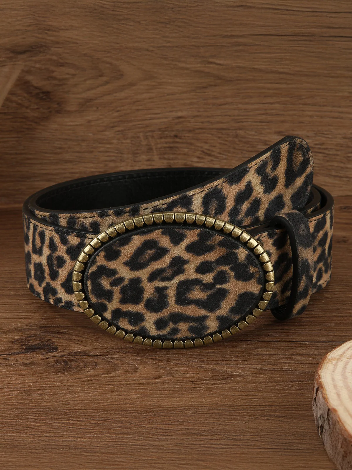 Leopard Print PU Leather Belt - Image 5