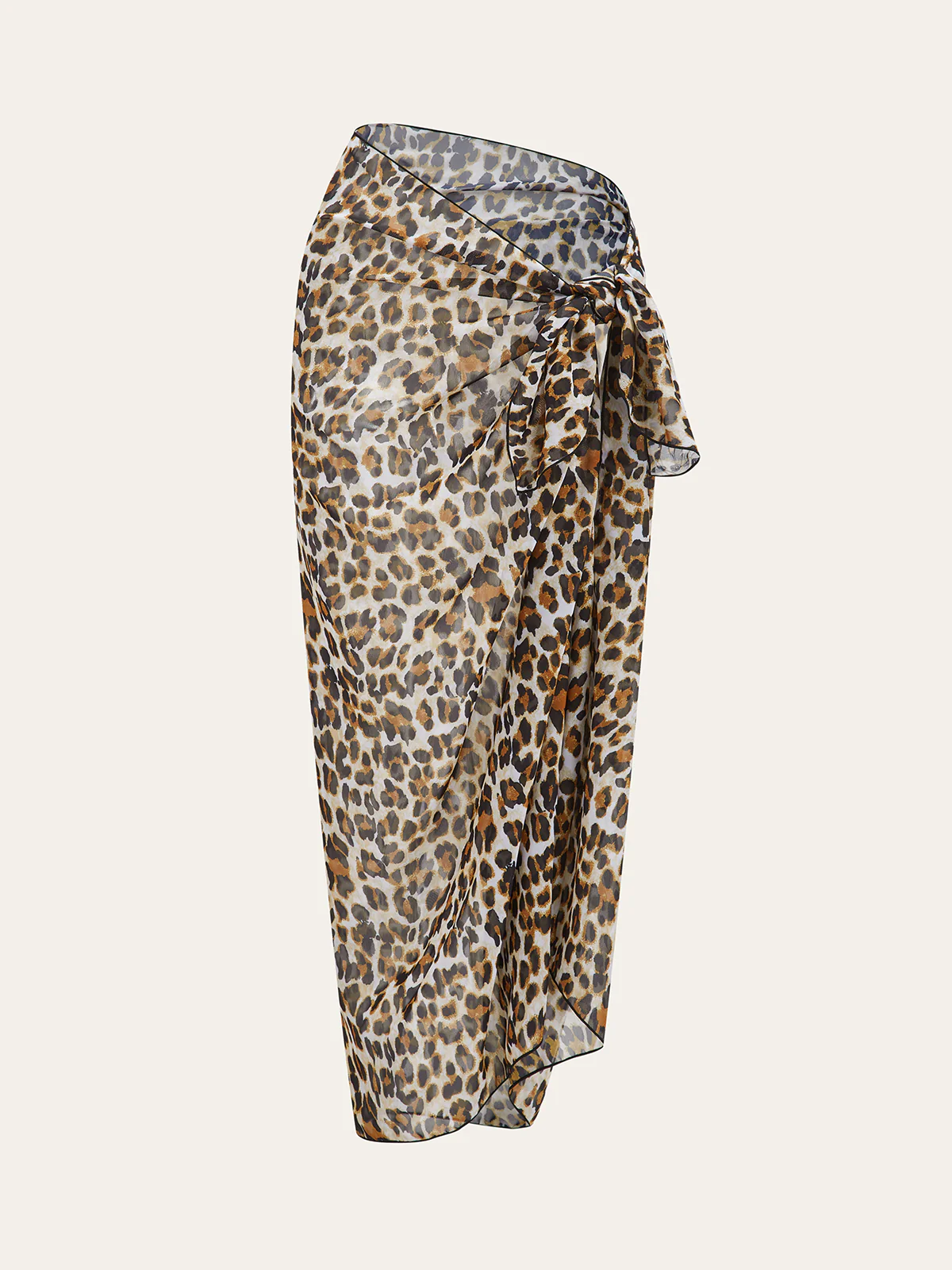 Leopard Print Sheer Sarong Cover-Up - Image 2
