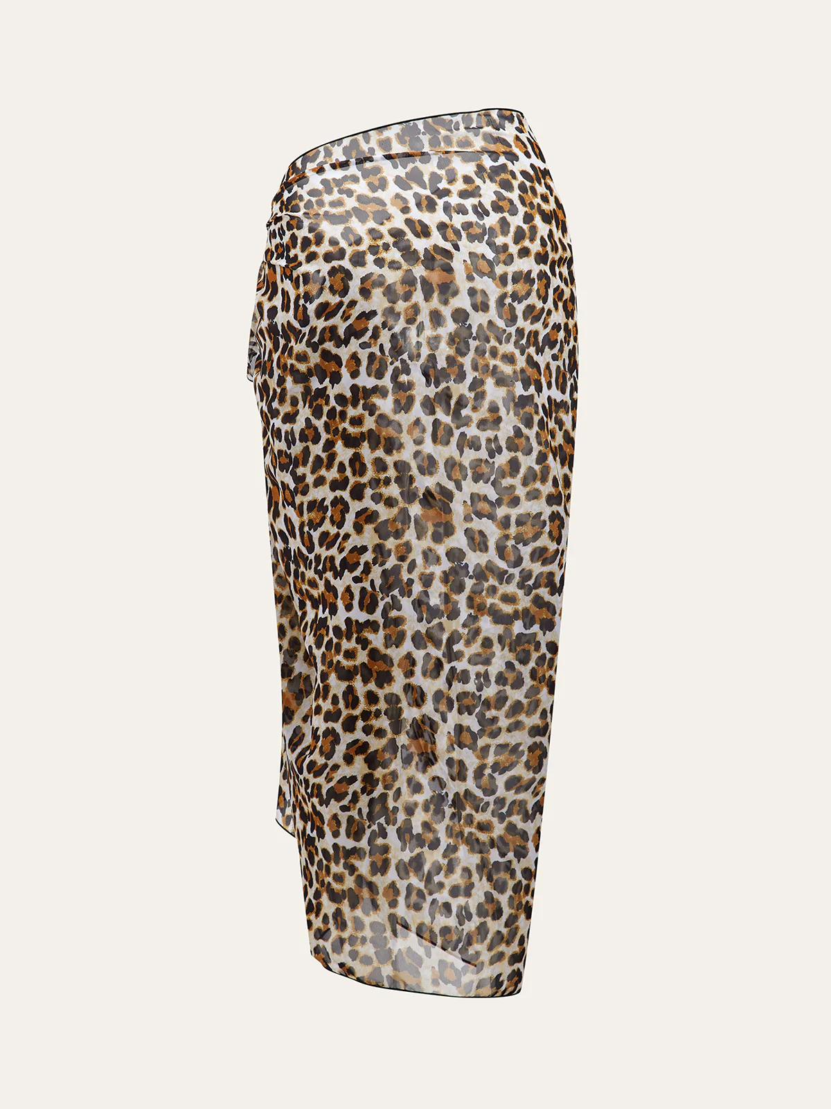 Leopard Print Sheer Sarong Cover-Up - Image 3