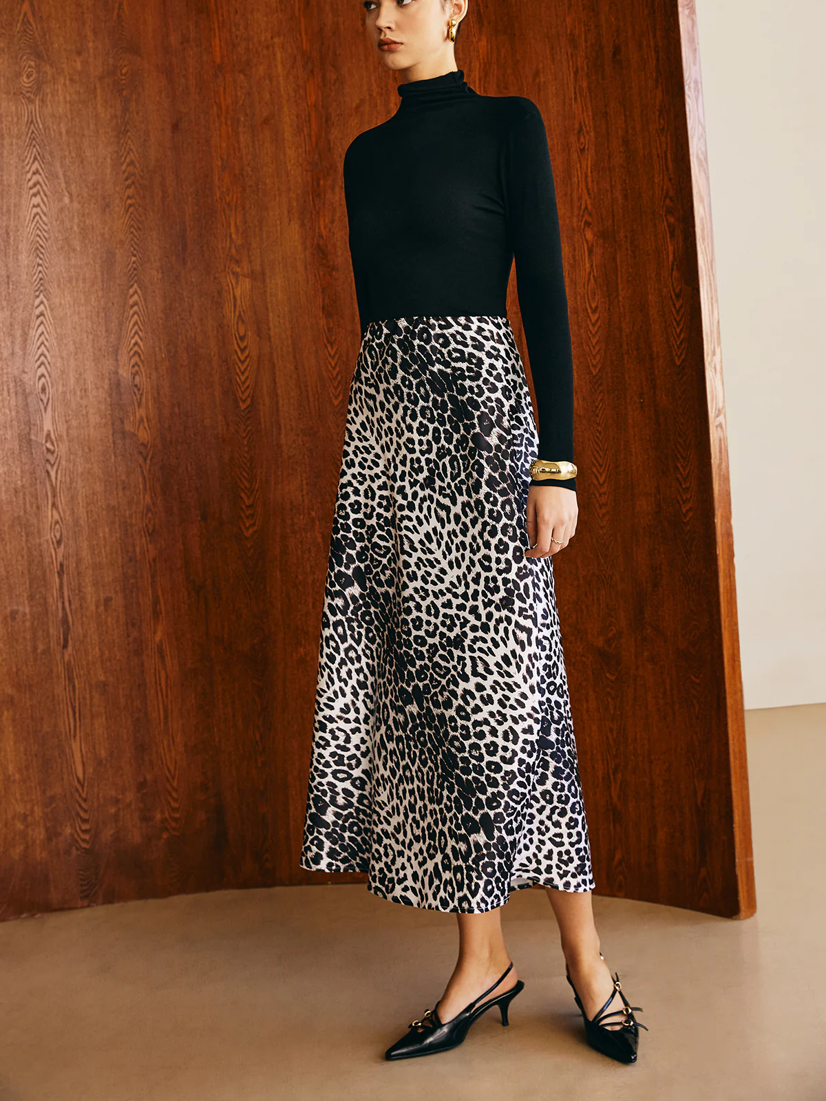 Leopard Printed Midi Skirt - Image 5
