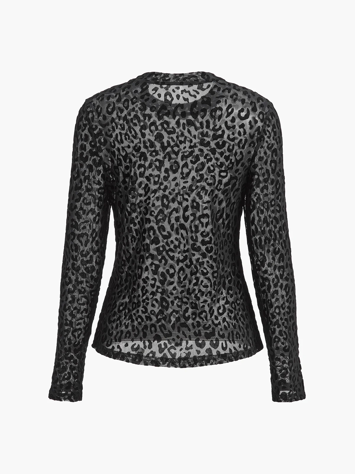 Leopard Printed Sheer T-Shirt - Image 3