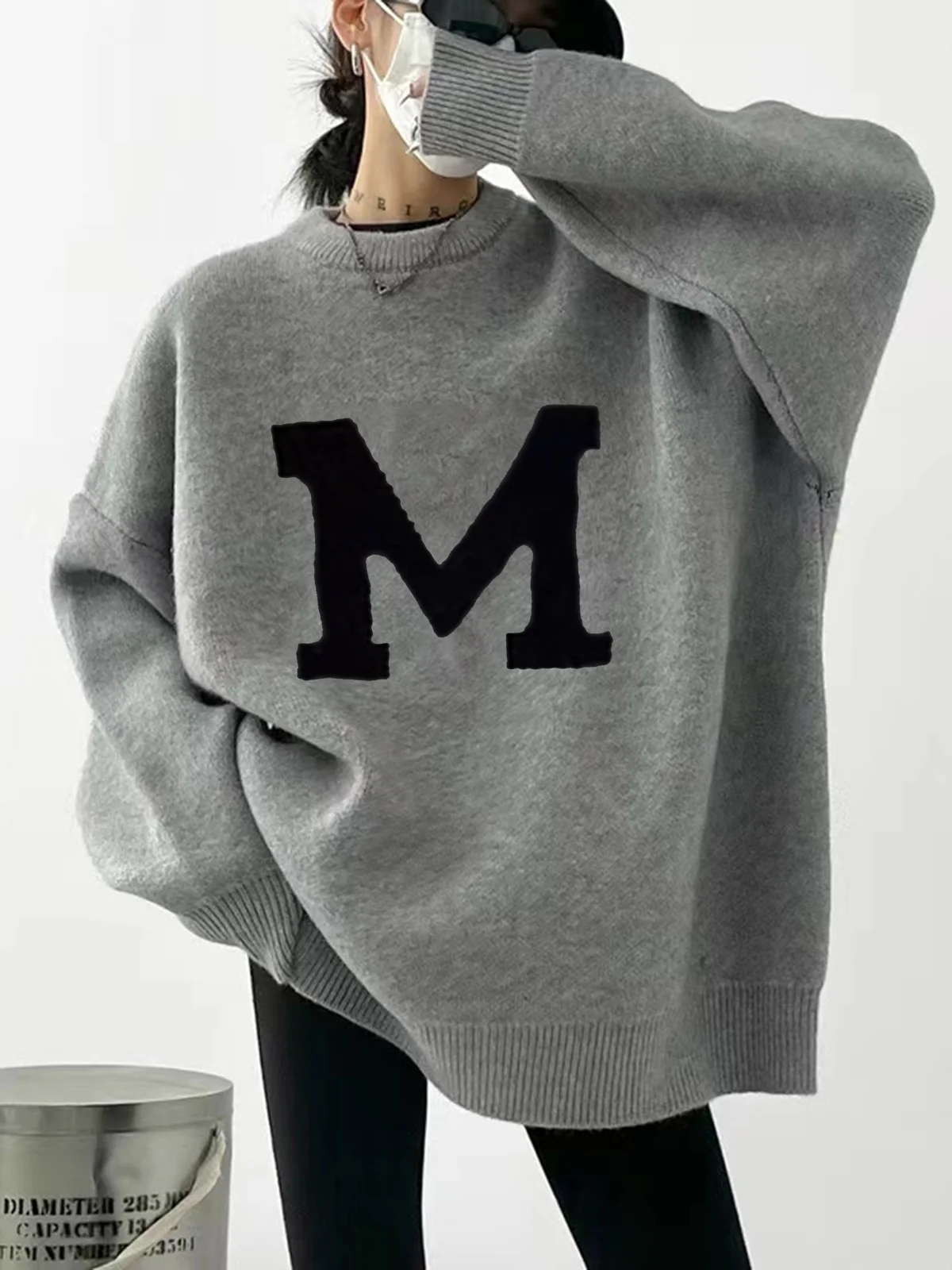 Letter Printed Loose Sweater