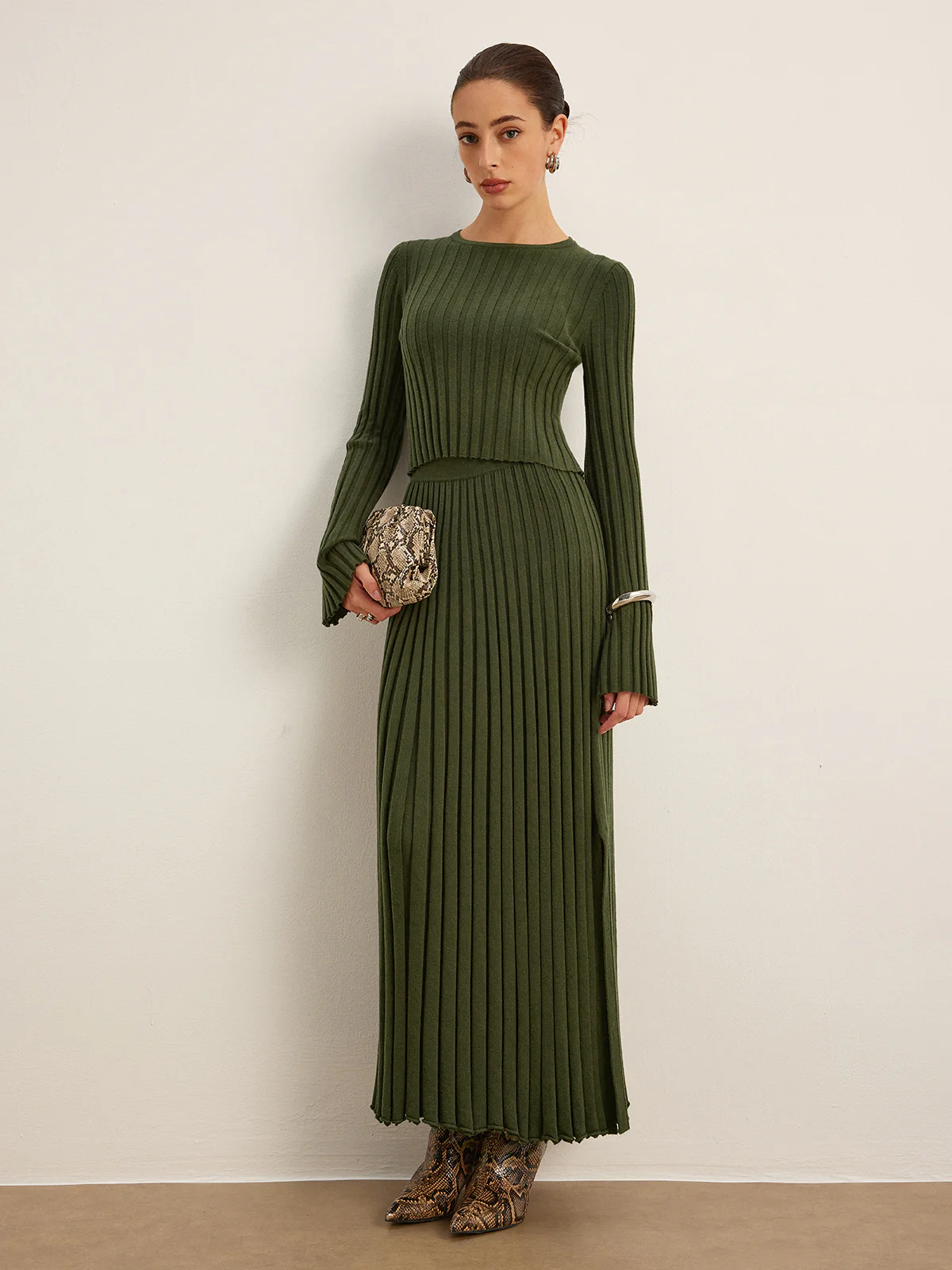 Lettuce Trim Ribbed Crop Sweater - Image 5