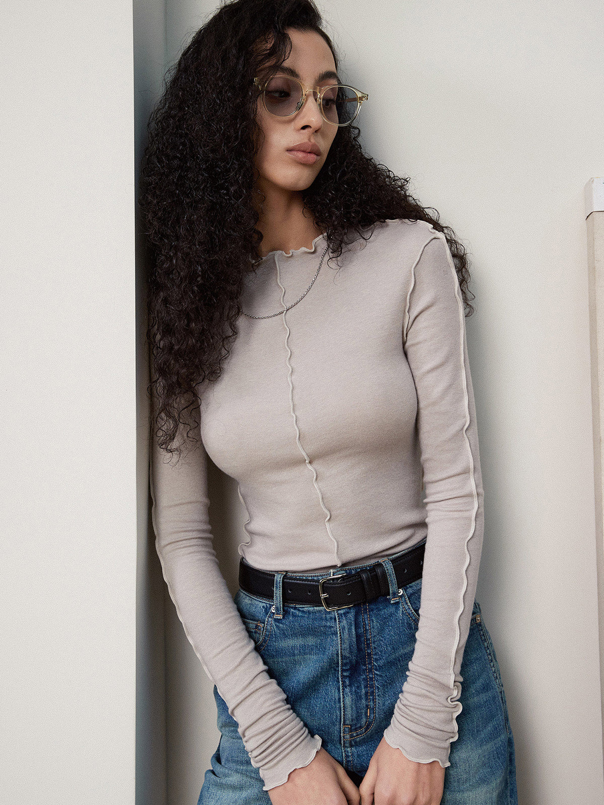 Lettuce Trim Skinny Jersey Top - Image 4