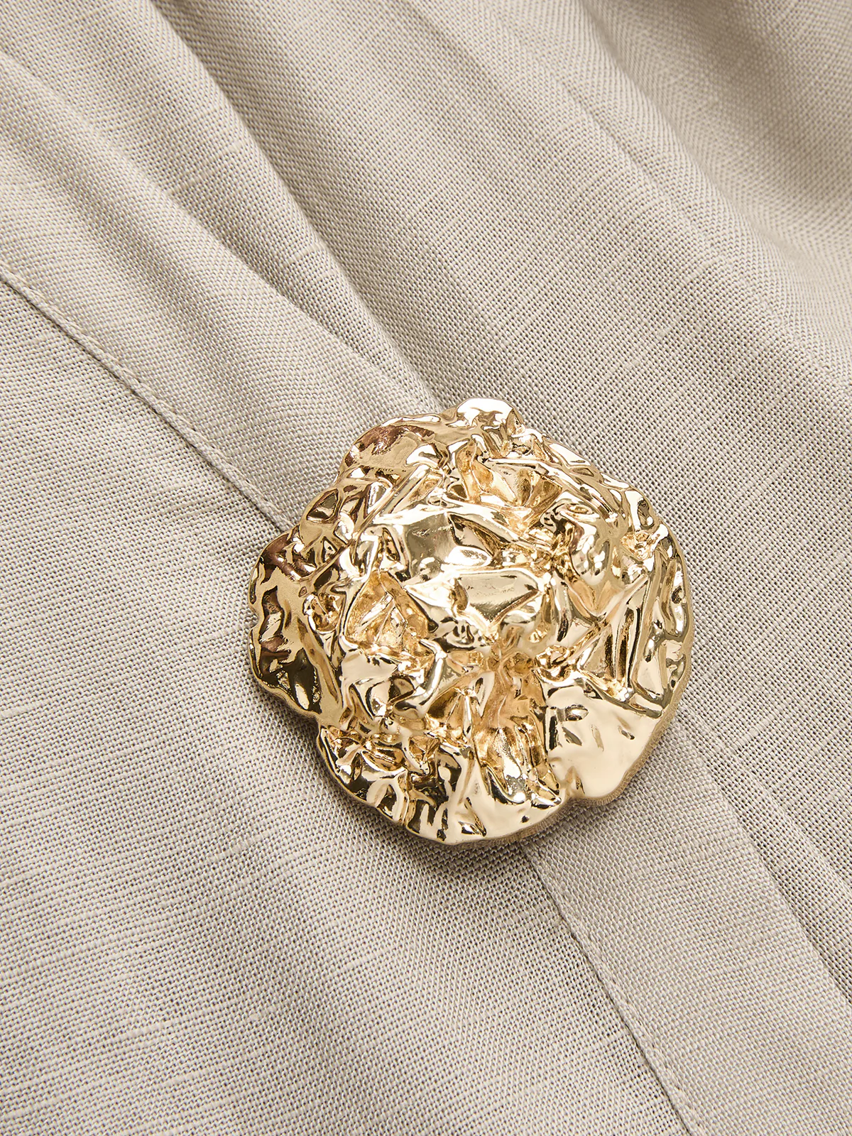 Linen Blend Balloon Sleeve Wrap Blouse - Image 4