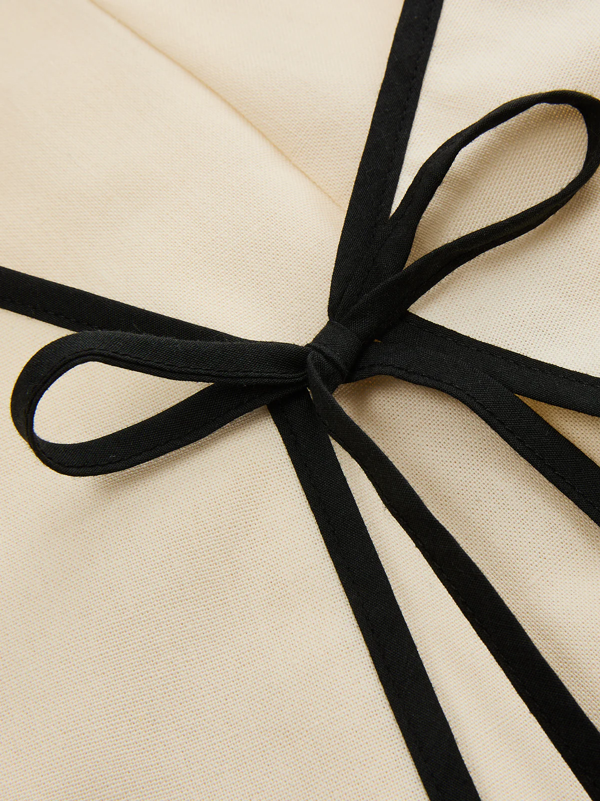 Linen Blend Contrast Piping Sleeveless Mini Dress - Image 3