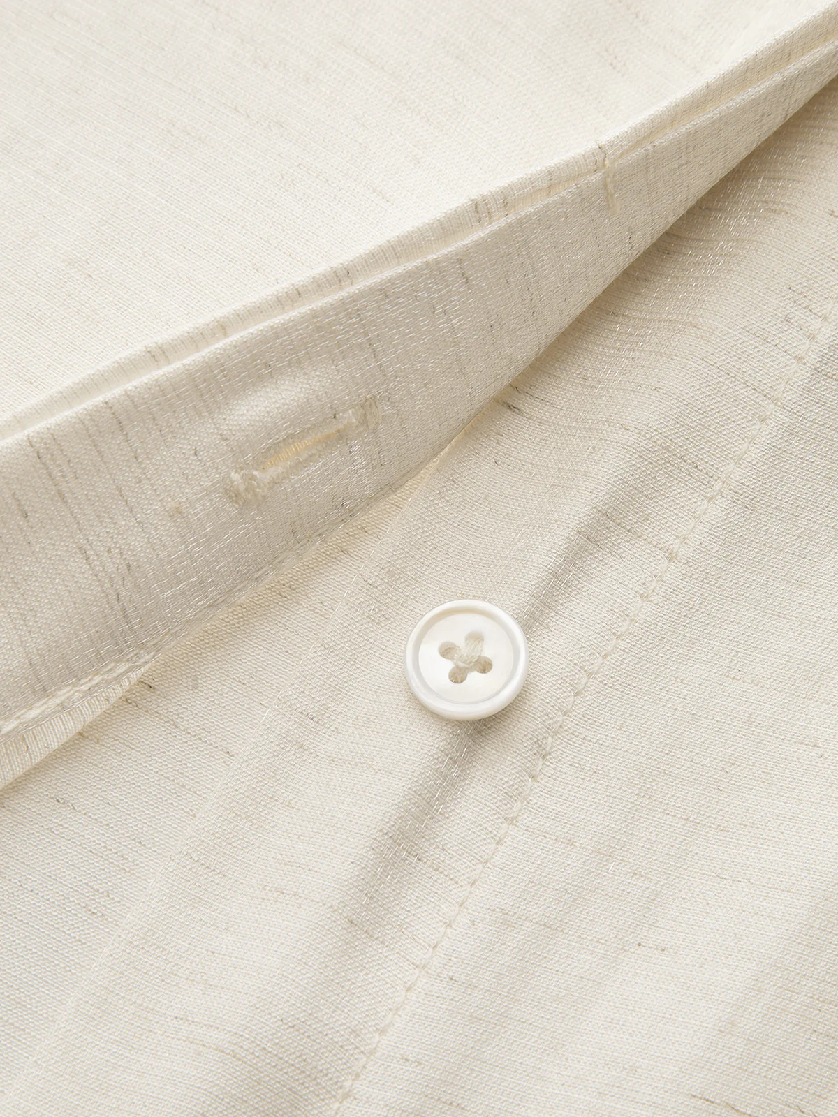 Linen Blend Cross-Over Wrap Shirt - Image 4