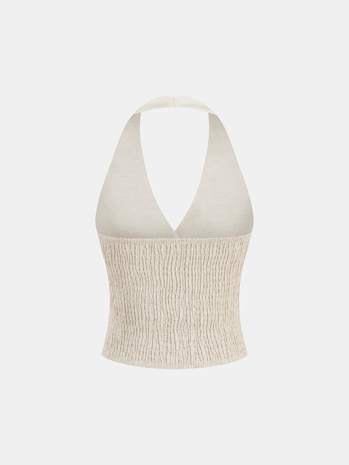 Linen Blend Halter Buttoned Top & Pants Set - Image 3