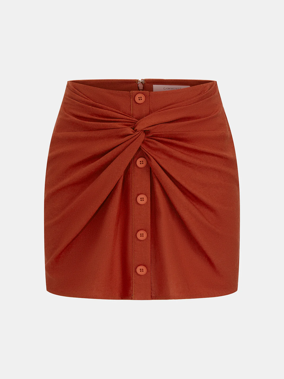 Linen-Blend Knot-Front Shirt & Mini Skirt Set - Image 6