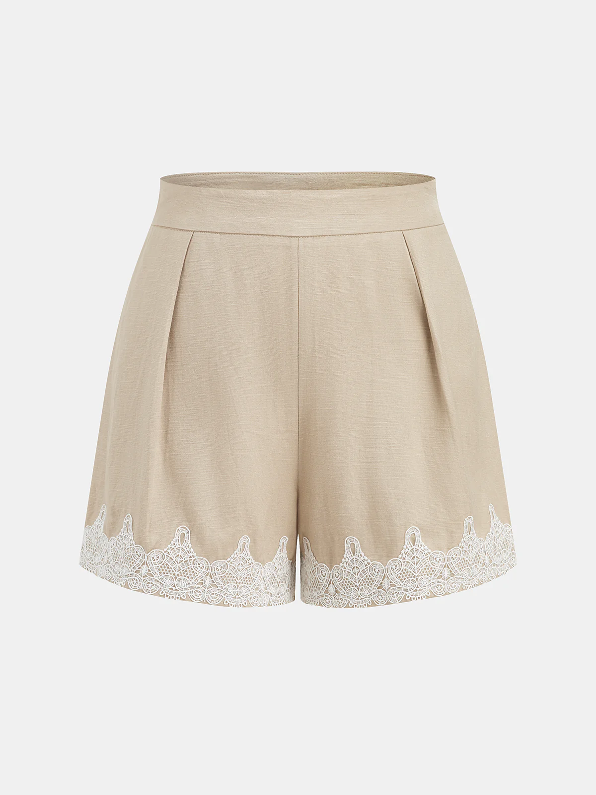 Linen Blend Lace Trim Shirt & Shorts Set - Image 4