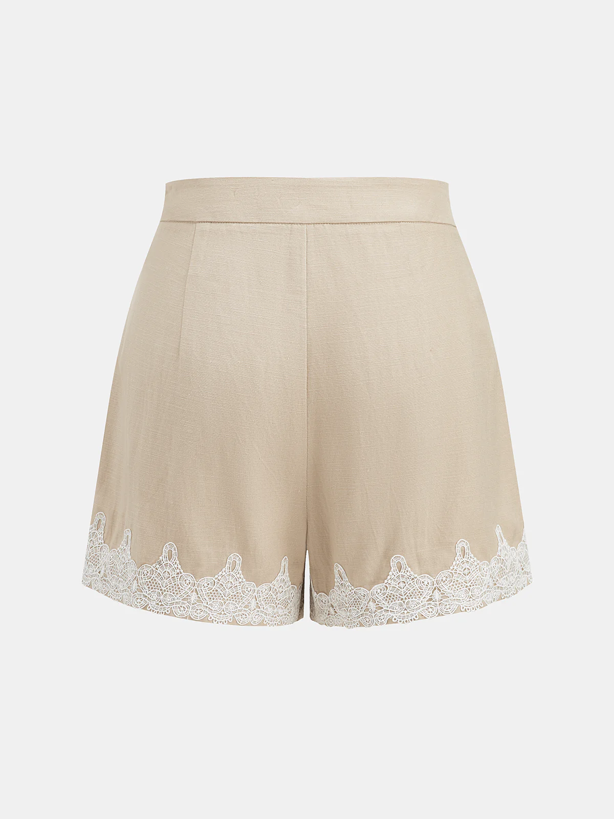 Linen Blend Lace Trim Shirt & Shorts Set - Image 5