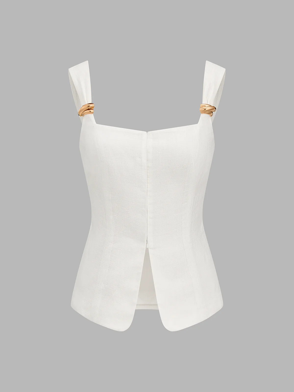 Linen Blend Metal Detail Cami Top - Image 2
