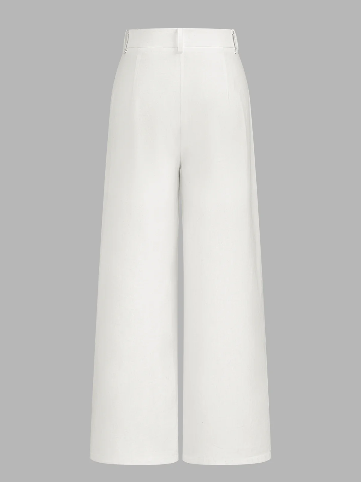 Linen Blend Mid-Waist Wide Leg Pants - Image 2