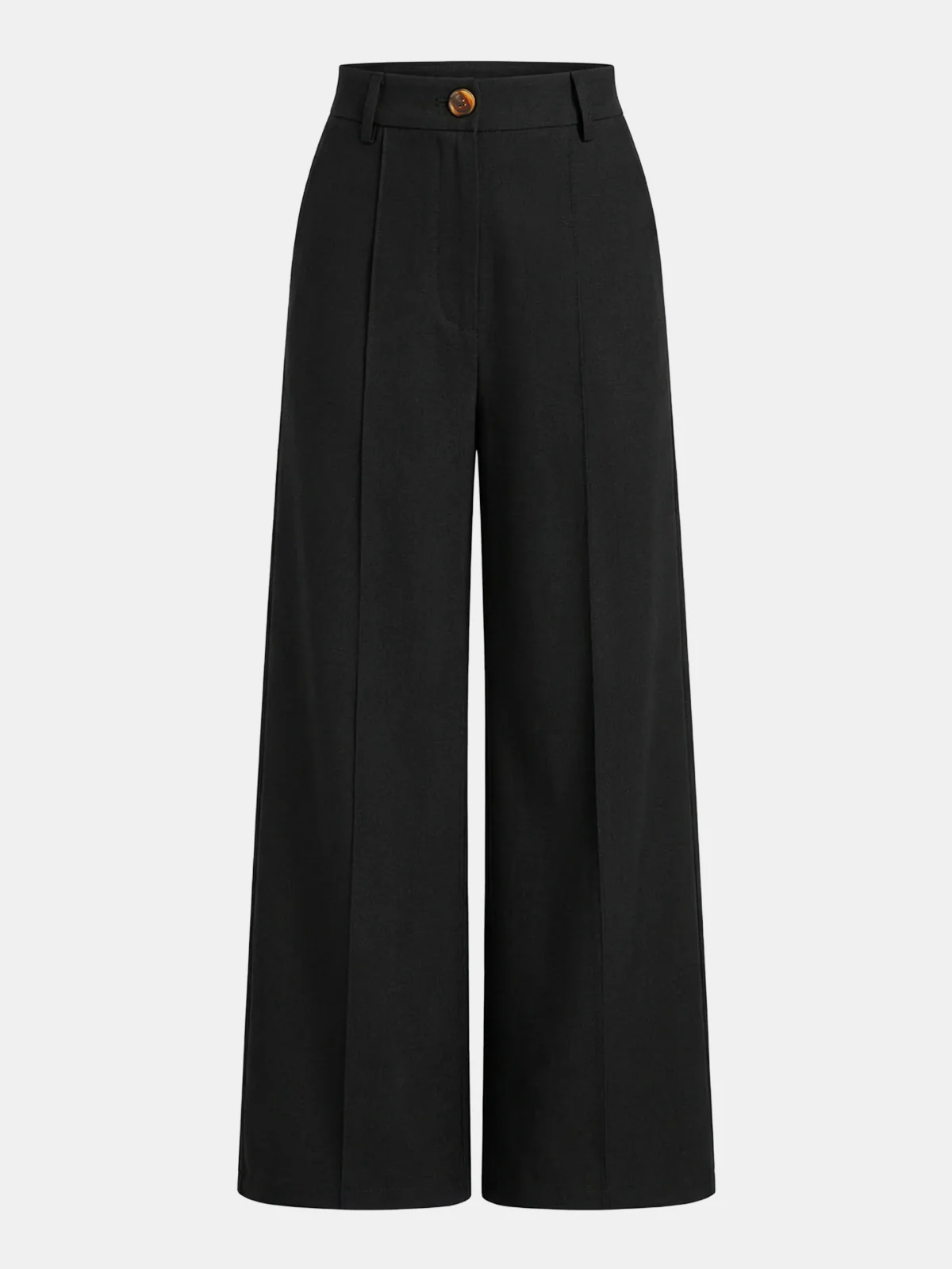 Linen Blend Mid-Waist Wide Leg Pants - Image 5