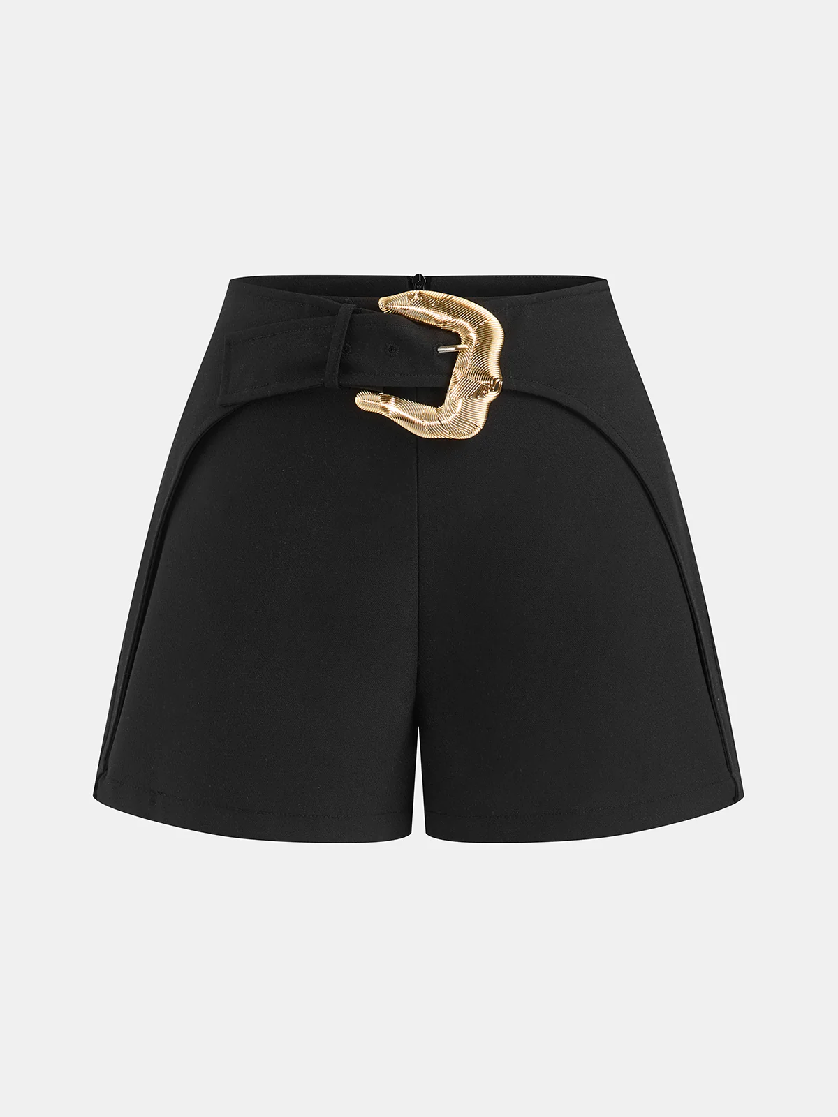 Linen-Blend Pleated Top & Buckle Shorts Set - Image 4