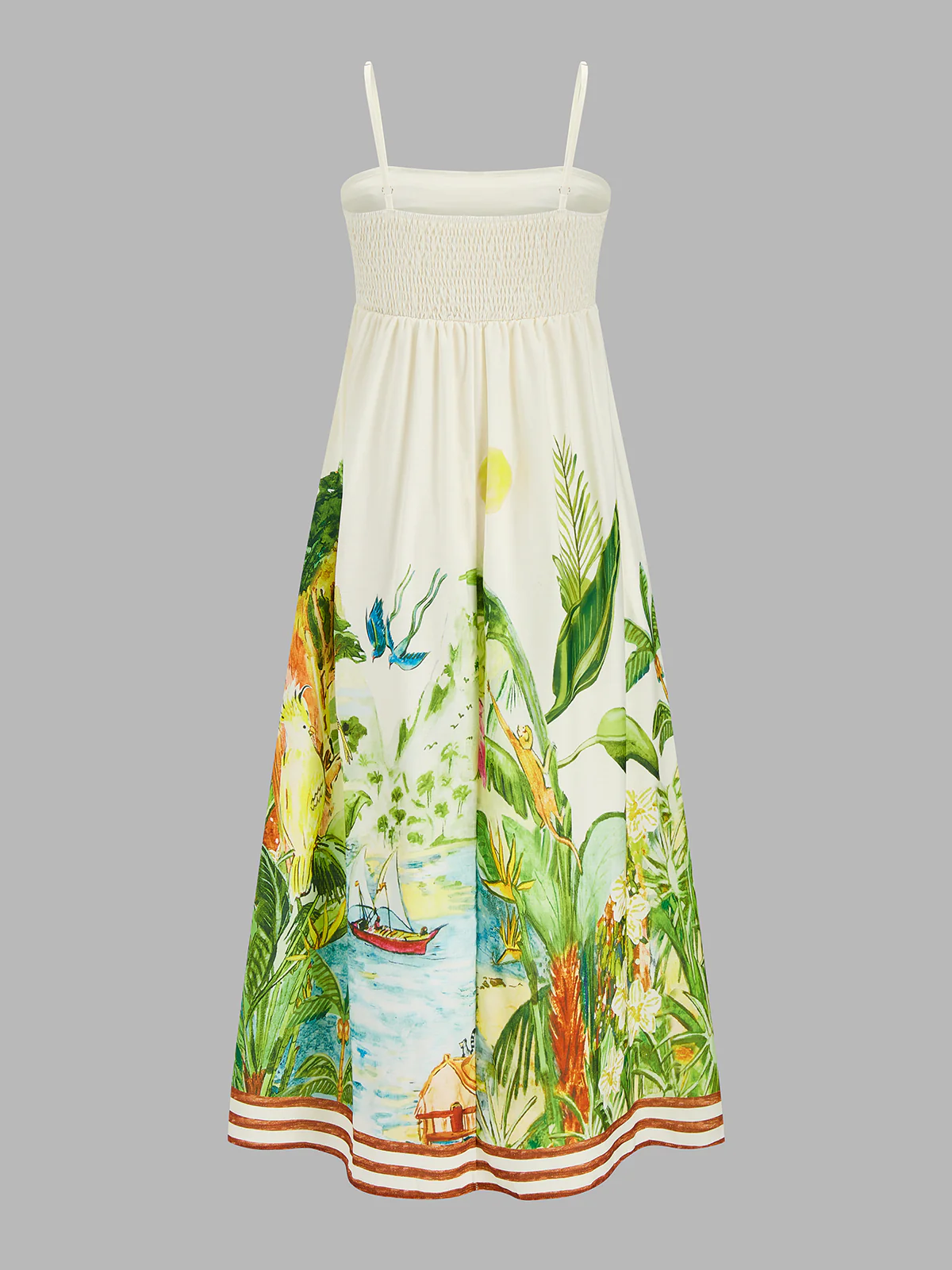 Linen Blend Printed Cami Maxi Dress - Image 3