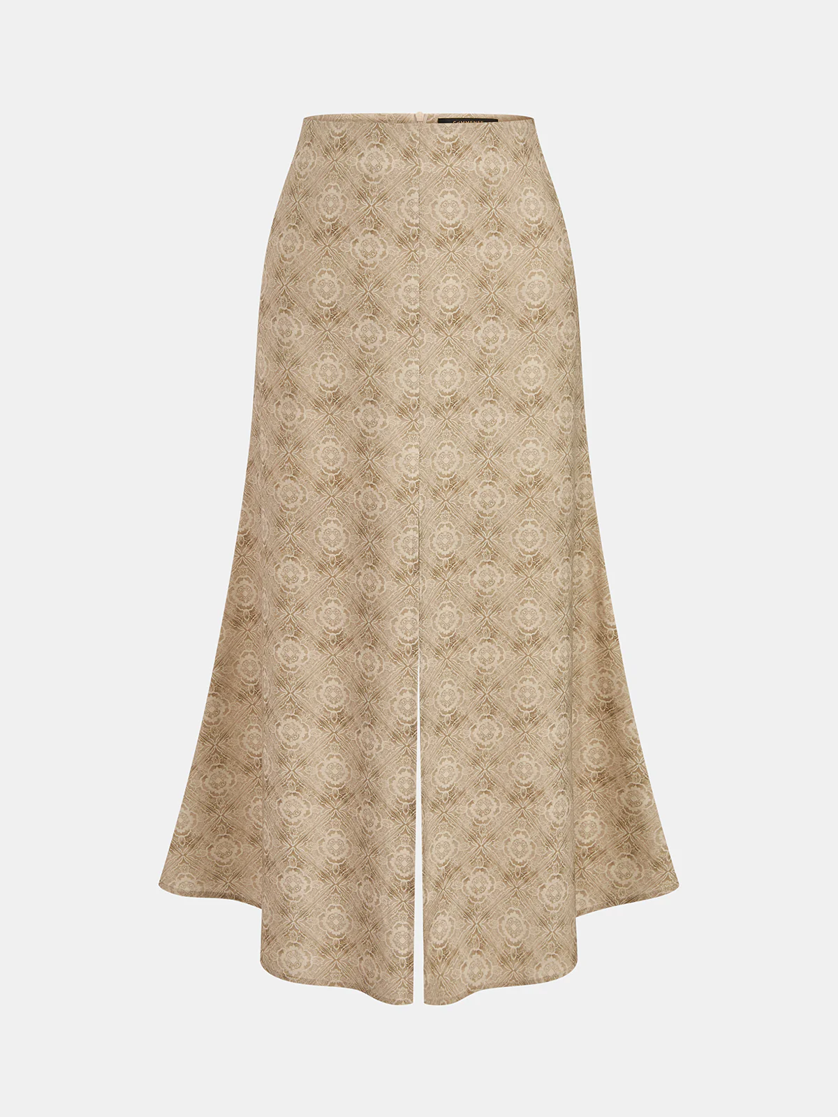 Linen Blend Printed Vest & Midi Skirt Set - Image 4