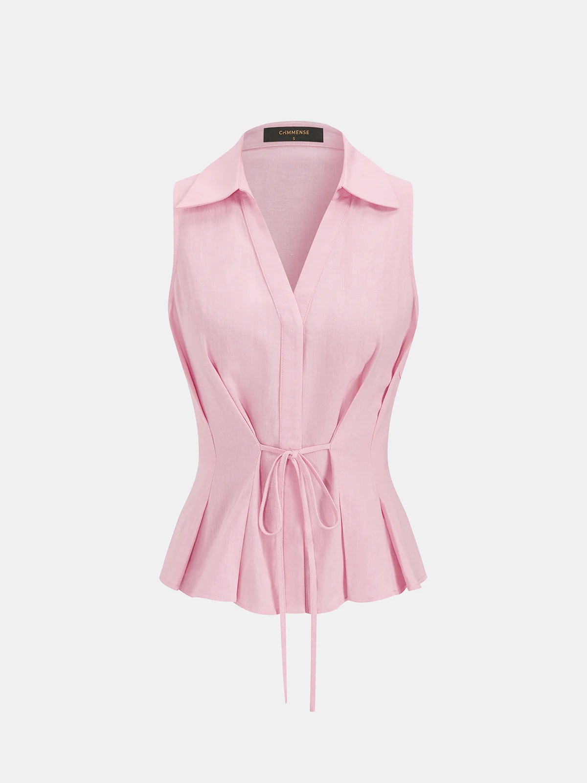 Linen-Blend Sleeveless Shirt & Pants Set - Image 2