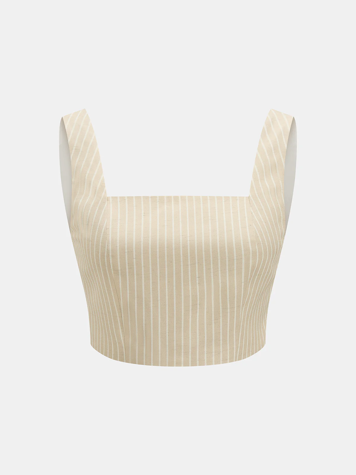 Linen-Blend Striped Crop Top & Pants Set - Image 3