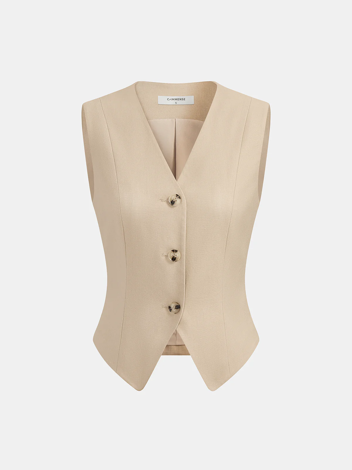 Linen Blend Vest & Pleated Mini Skirt Set - Image 2