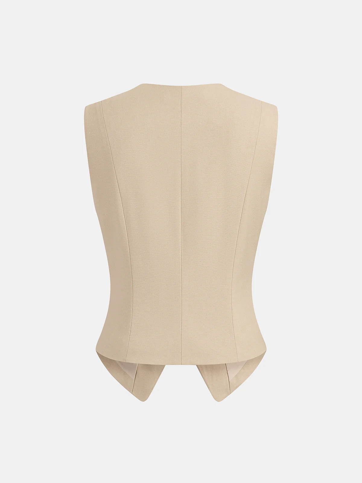 Linen Blend Vest & Pleated Mini Skirt Set - Image 3