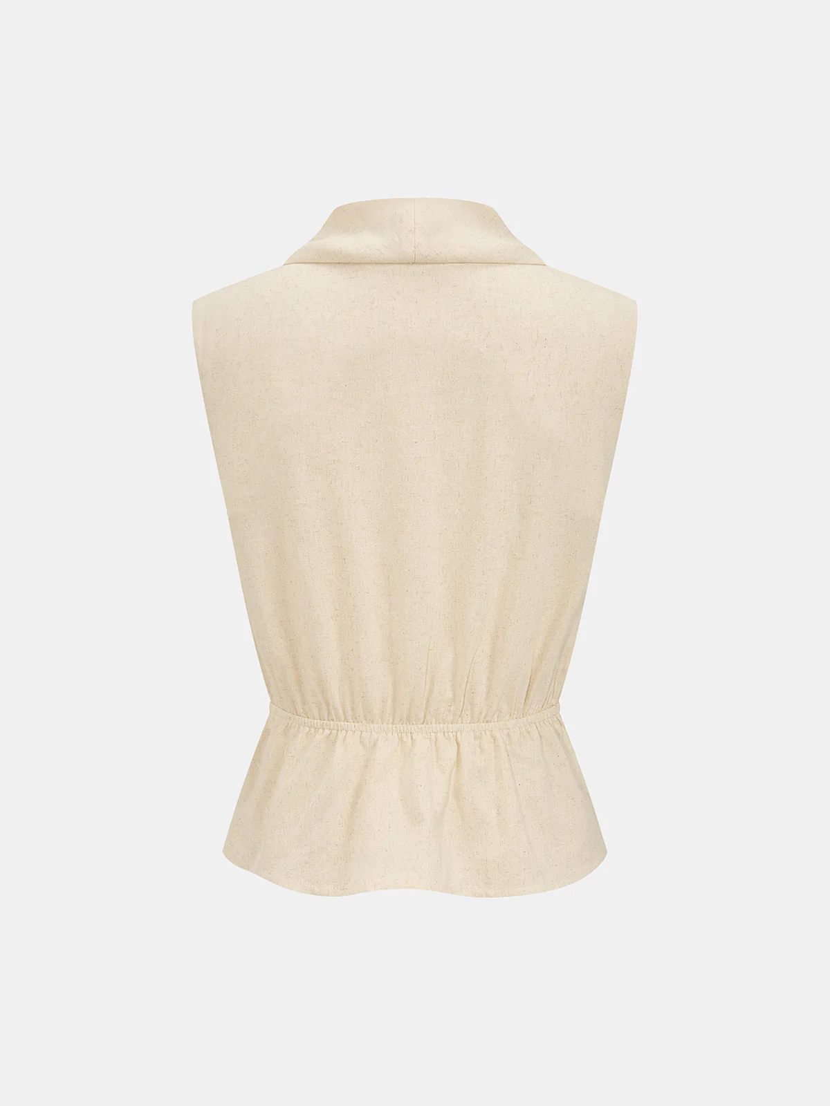 Linen Blend Wrap Vest Top - Image 2