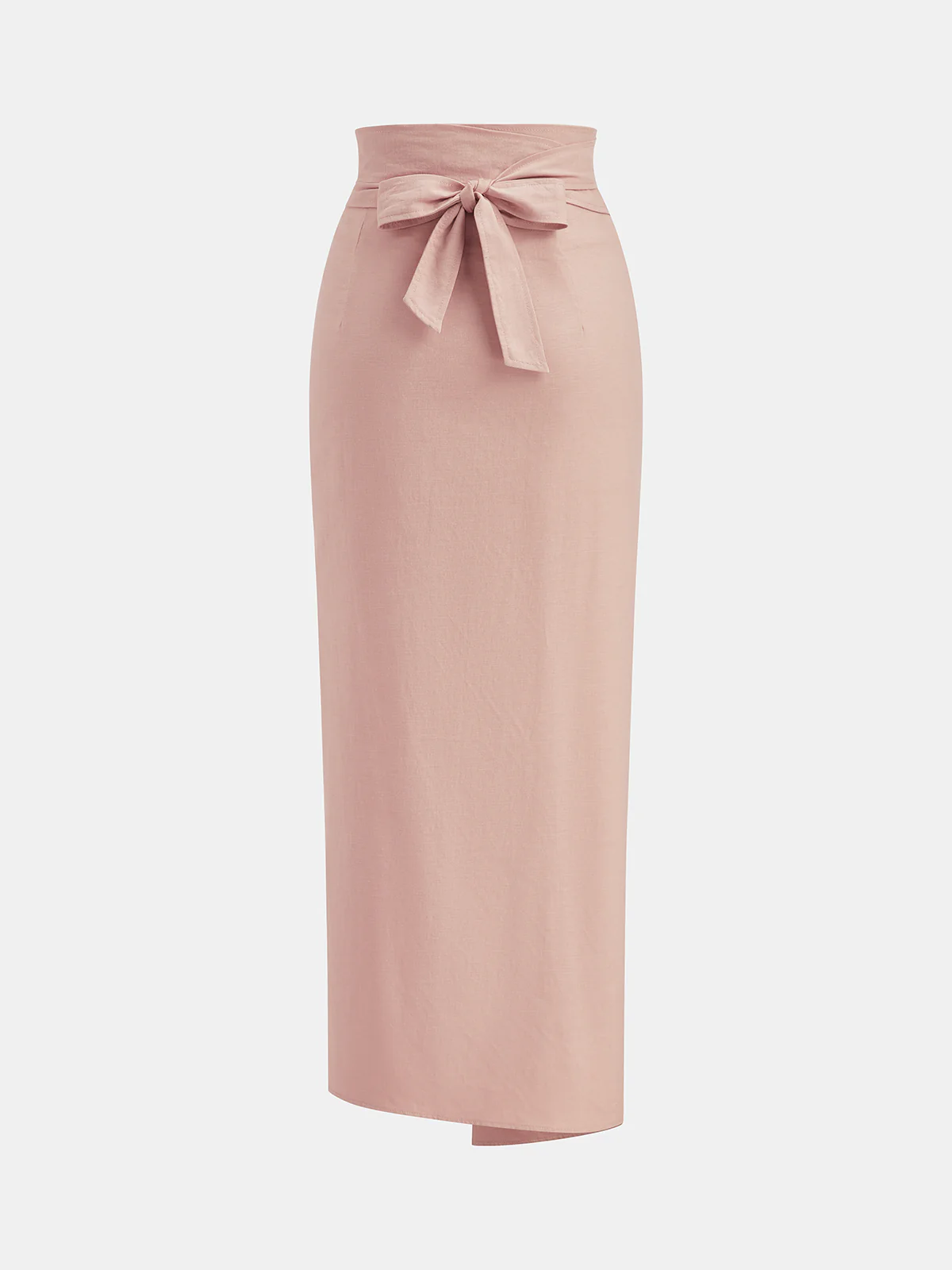 Linen Cotton Bow Detail Maxi Skirt - Image 2