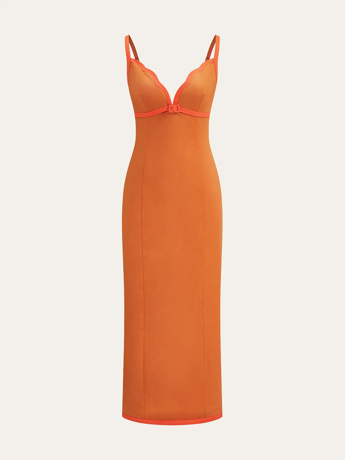 Linen & Cotton Contrast Trim Maxi Dress