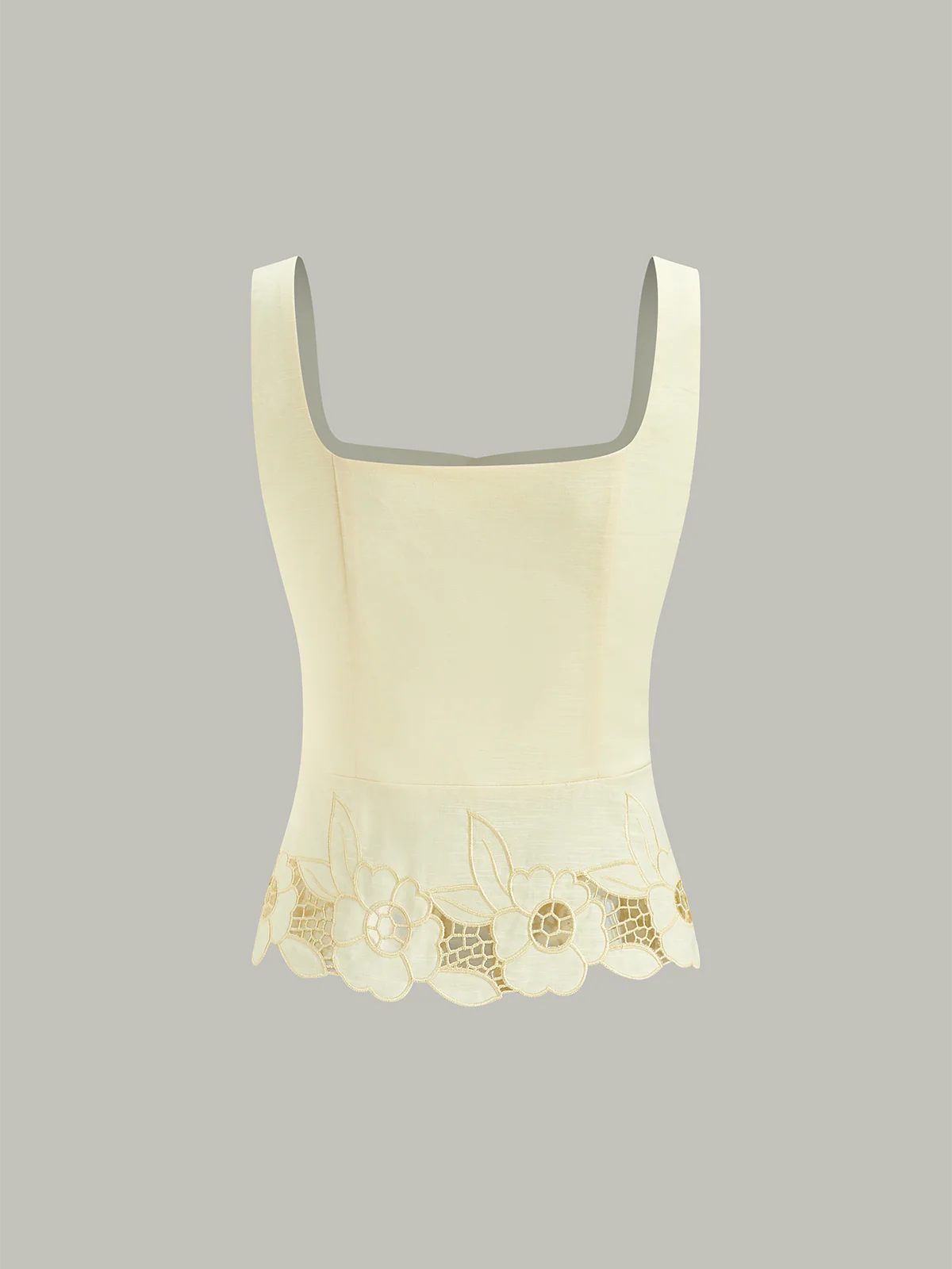 Linen & Cotton Embroidered Tank Top - Image 5