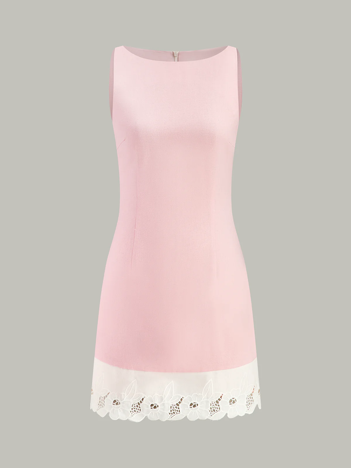 Linen & Cotton Embroidered Trim Mini Dress - Image 2