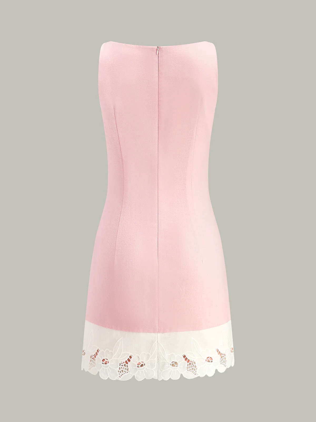 Linen & Cotton Embroidered Trim Mini Dress - Image 5