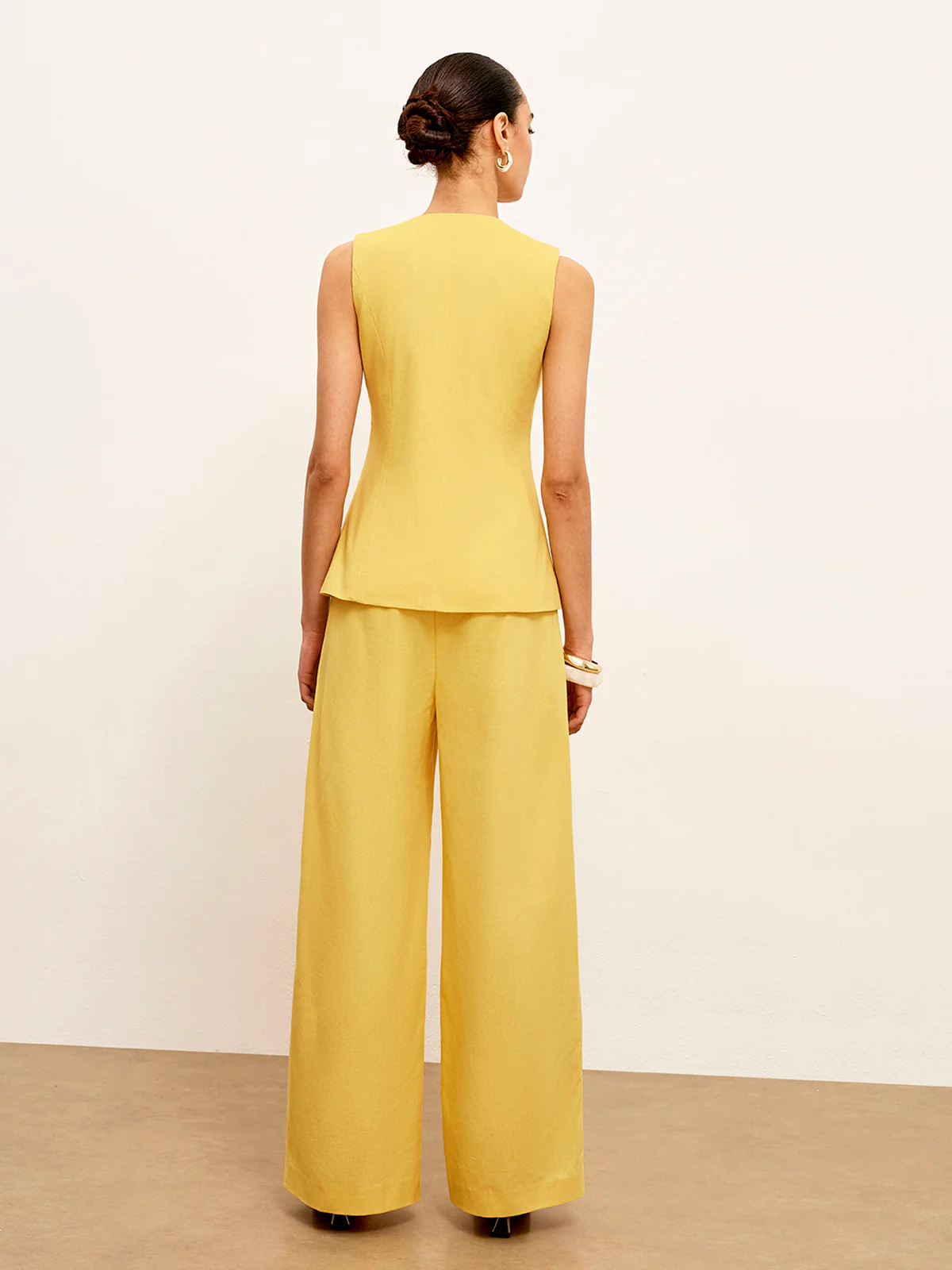 Linen & Cotton Mid-Waist Dress Pants - Image 5
