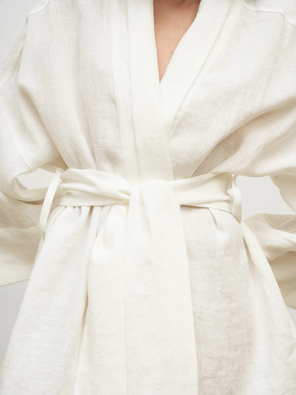 Linen Cotton Tied Shirt Dress - Image 3